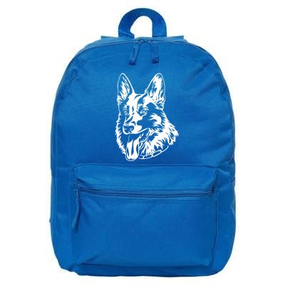 Portrait Ger Shepherd For Dog Owners Gift 16 in Basic Backpack