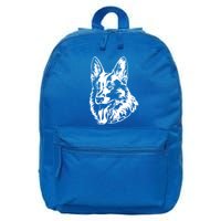 Portrait Ger Shepherd For Dog Owners Gift 16 in Basic Backpack