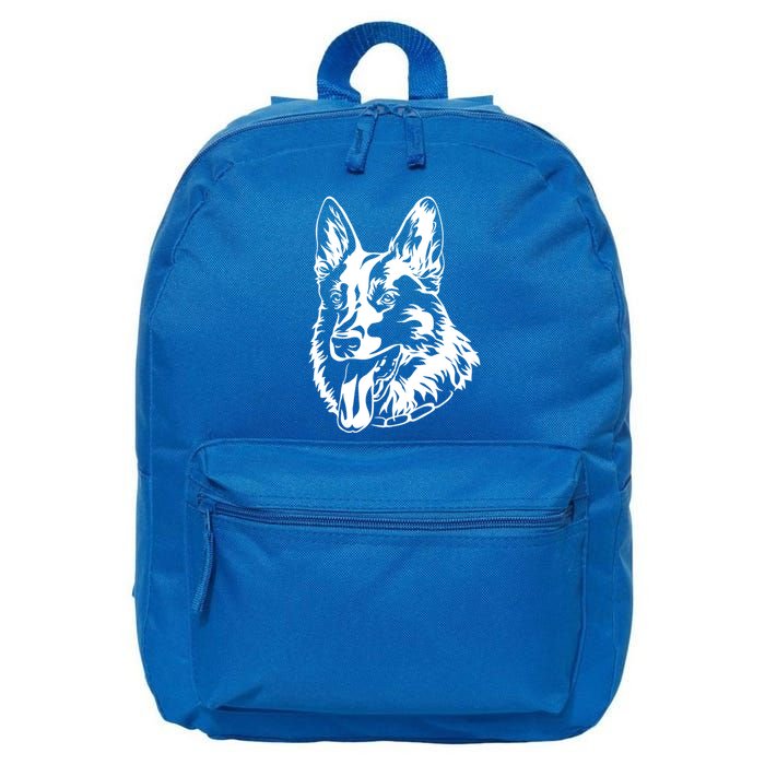 Portrait Ger Shepherd For Dog Owners Gift 16 in Basic Backpack