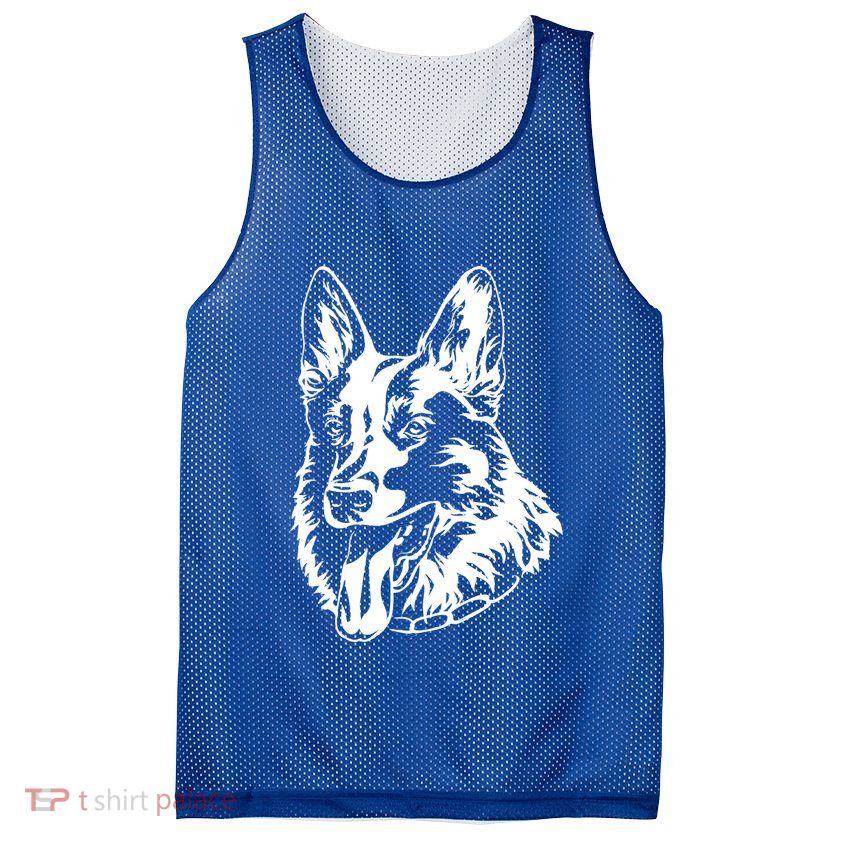 Portrait Ger Shepherd For Dog Owners Gift Mesh Reversible Basketball Jersey Tank