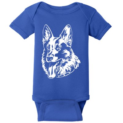 Portrait Ger Shepherd For Dog Owners Gift Baby Bodysuit