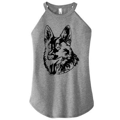 Portrait Ger Shepherd For Dog Owners Gift Women’s Perfect Tri Rocker Tank