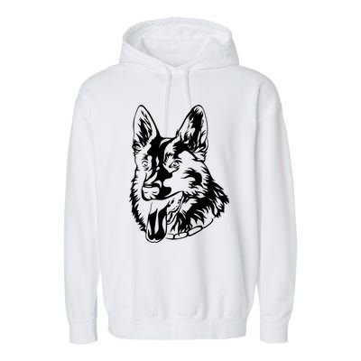 Portrait Ger Shepherd For Dog Owners Gift Garment-Dyed Fleece Hoodie