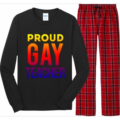 Proud Gay Teacher Lgbtq Rainbow Graduation Appreciation Gift Long Sleeve Pajama Set