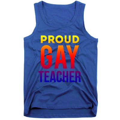 Proud Gay Teacher Lgbtq Rainbow Graduation Appreciation Gift Tank Top