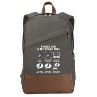 Pinball Gamer Things I Do In My Spare Time Pinball Player Cotton Canvas Backpack