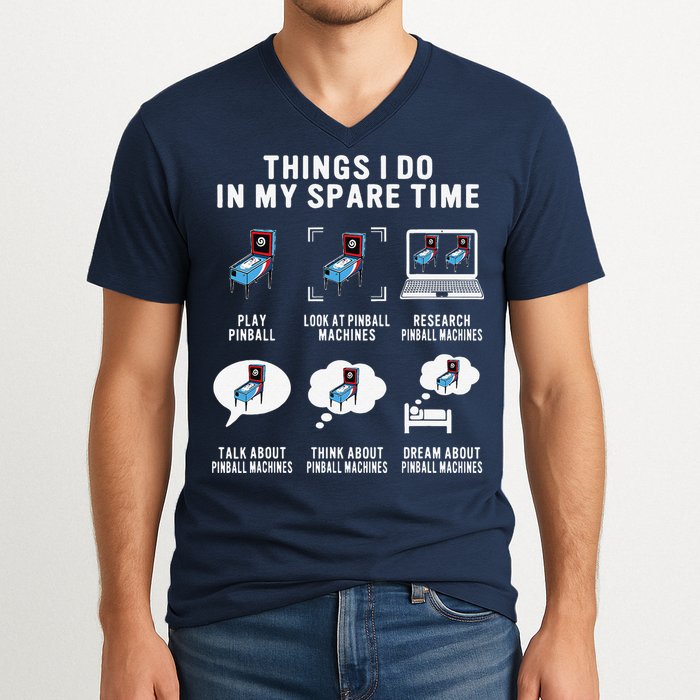 Pinball Gamer Things I Do In My Spare Time Pinball Player V-Neck T-Shirt