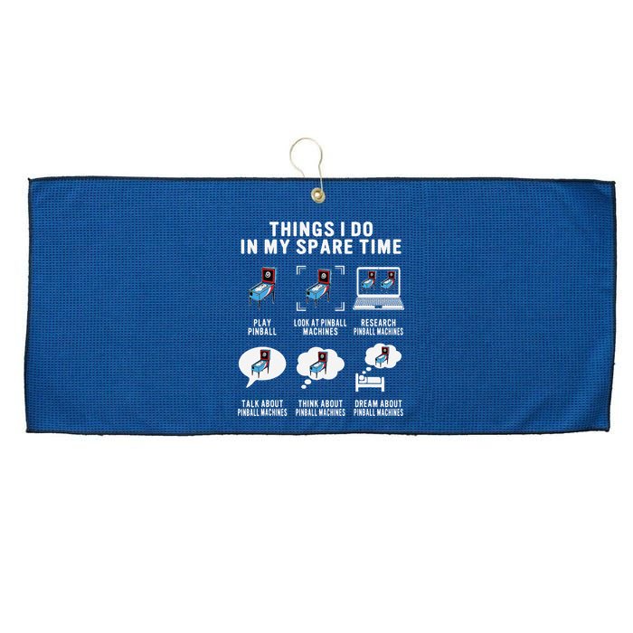 Pinball Gamer Things I Do In My Spare Time Pinball Player Large Microfiber Waffle Golf Towel