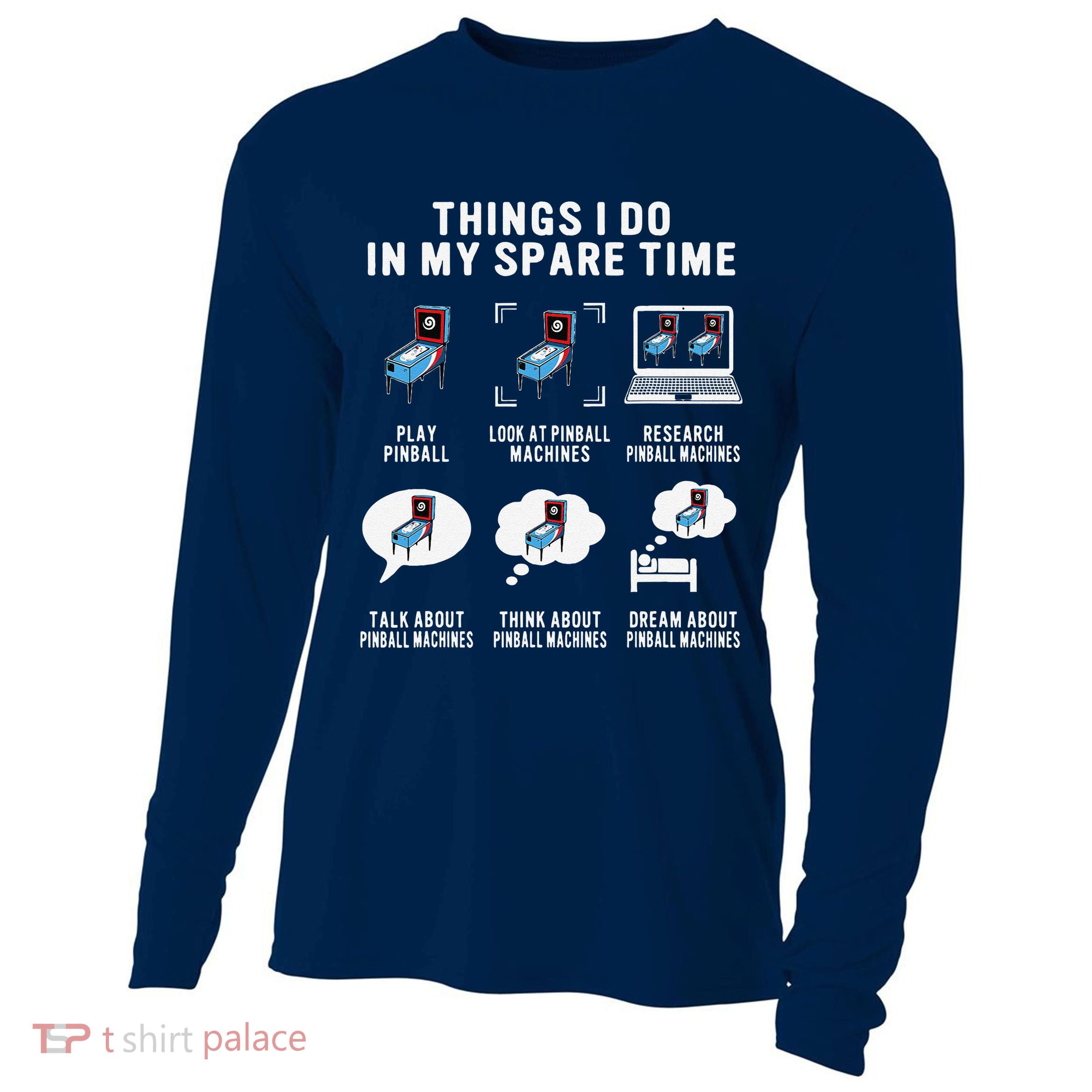 Pinball Gamer Things I Do In My Spare Time Pinball Player Cooling Performance Long Sleeve Crew