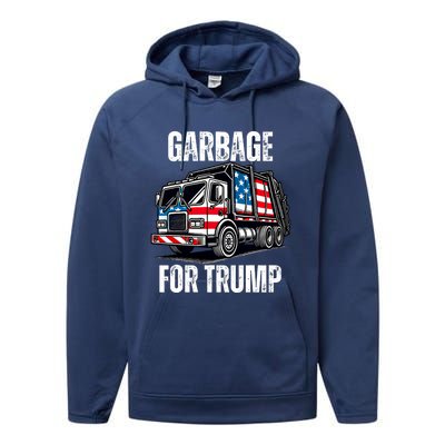 Proud Garbage Trump Supporter Garbage For Trump Supporter Performance Fleece Hoodie