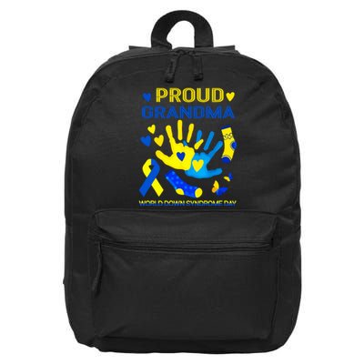 Proud Grandma T21 World Down Syndrome Awareness Day Ribbon Gift 16 in Basic Backpack