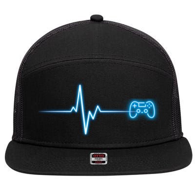 Pop Game Threads Gamer Heartbeat Ps Video Game Controller Gift 7 Panel Mesh Trucker Snapback Hat