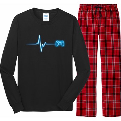 Pop Game Threads Gamer Heartbeat Ps Video Game Controller Gift Long Sleeve Pajama Set