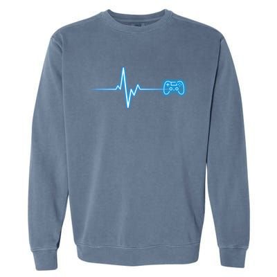 Pop Game Threads Gamer Heartbeat Ps Video Game Controller Gift Garment-Dyed Sweatshirt