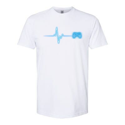 Pop Game Threads Gamer Heartbeat Ps Video Game Controller Gift Softstyle CVC T-Shirt