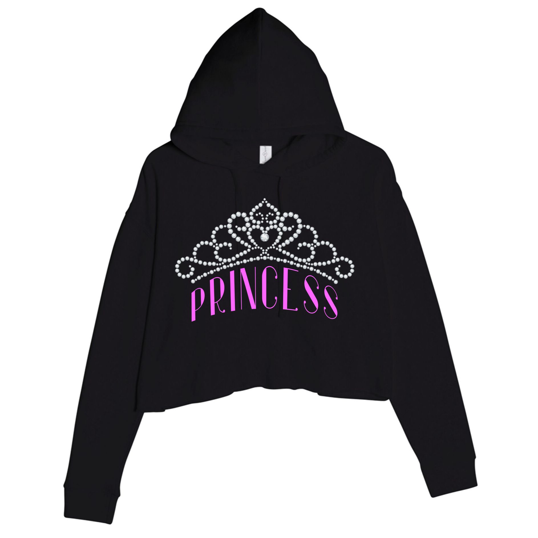 Princess Gift Tiara Crown Jewels Diamond Royalty Monarch Crop Fleece Hoodie