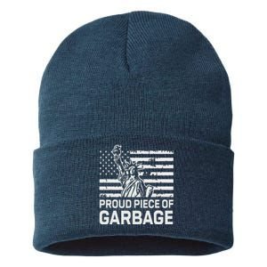 Proud Garbage Trump Proud Piece Of Garbage Sustainable Knit Beanie