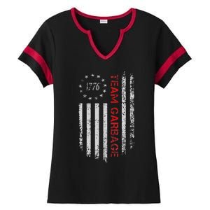 Proud Garbage Trump Supporter Garbage Ladies Halftime Notch Neck Tee