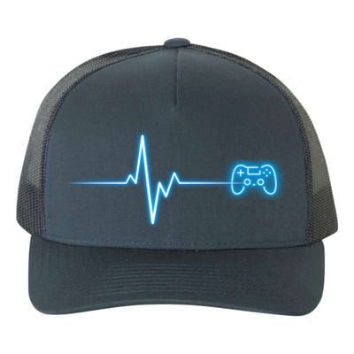 Pop Game Threads Gamer Heartbeat Ps Video Game Controller Cute Gift Yupoong Adult 5-Panel Trucker Hat