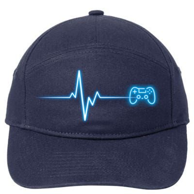 Pop Game Threads Gamer Heartbeat Ps Video Game Controller Cute Gift 7-Panel Snapback Hat