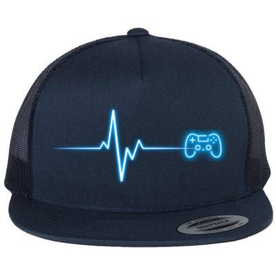 Pop Game Threads Gamer Heartbeat Ps Video Game Controller Cute Gift Flat Bill Trucker Hat