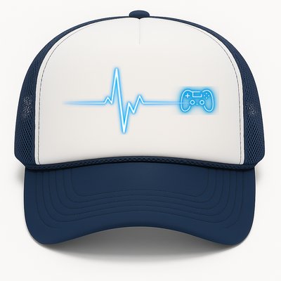 Pop Game Threads Gamer Heartbeat Ps Video Game Controller Cute Gift Trucker Hat