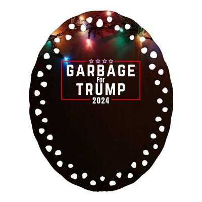 Proud Garbage Trump Garbage Supporter For Garbage Trump Ceramic Oval Ornament