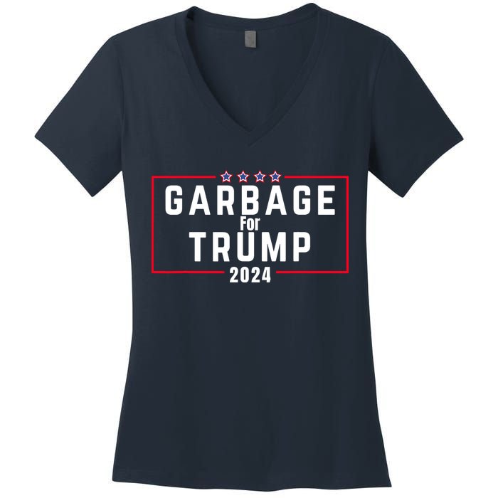 Proud Garbage Trump Garbage Supporter For Garbage Trump Women's V-Neck T-Shirt
