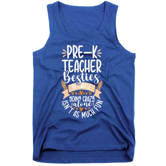 Prefunny Giftk Teacher Besties Appreciation Preschool Leopard Gift Tank Top