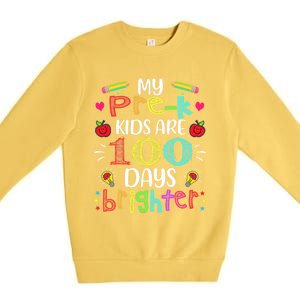 Precute Giftk Teacher 100 Days Brighter 100th Day Of School Gift Cute Gift Premium Crewneck Sweatshirt