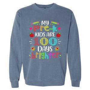 Precute Giftk Teacher 100 Days Brighter 100th Day Of School Gift Cute Gift Garment-Dyed Sweatshirt