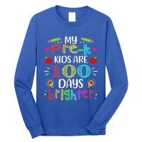 Precute Giftk Teacher 100 Days Brighter 100th Day Of School Gift Cute Gift Long Sleeve Shirt