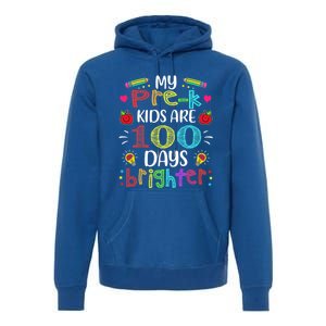 Precute Giftk Teacher 100 Days Brighter 100th Day Of School Gift Cute Gift Premium Hoodie