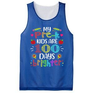 Precute Giftk Teacher 100 Days Brighter 100th Day Of School Gift Cute Gift Mesh Reversible Basketball Jersey Tank