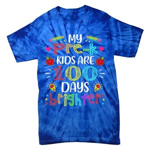 Precute Giftk Teacher 100 Days Brighter 100th Day Of School Gift Cute Gift Tie-Dye T-Shirt