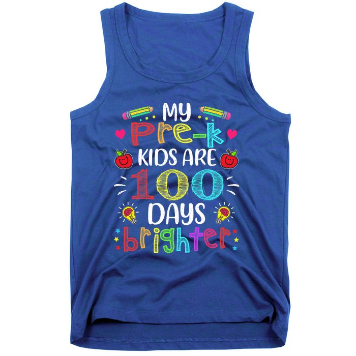 Precute Giftk Teacher 100 Days Brighter 100th Day Of School Gift Cute Gift Tank Top