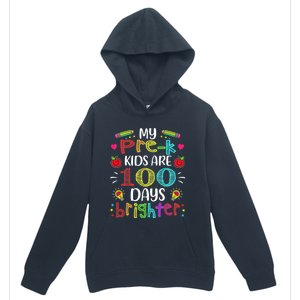 Precute Giftk Teacher 100 Days Brighter 100th Day Of School Gift Cute Gift Urban Pullover Hoodie