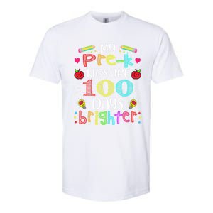 Precute Giftk Teacher 100 Days Brighter 100th Day Of School Gift Cute Gift Softstyle CVC T-Shirt