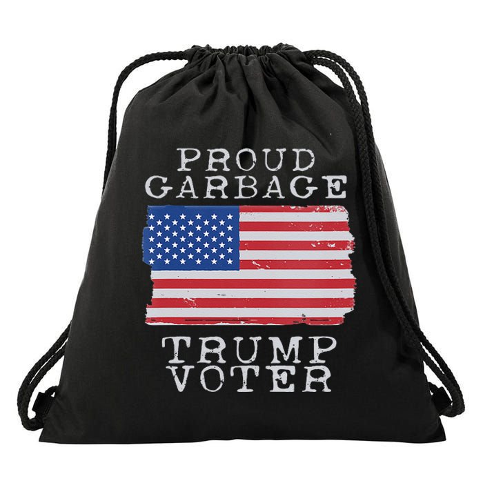 Proud Garbage Trump Voter Garbage For Trump 2024 Drawstring Bag