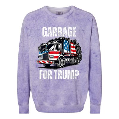 Proud Garbage Trump Supporter Garbage For Trump Supporter Colorblast Crewneck Sweatshirt