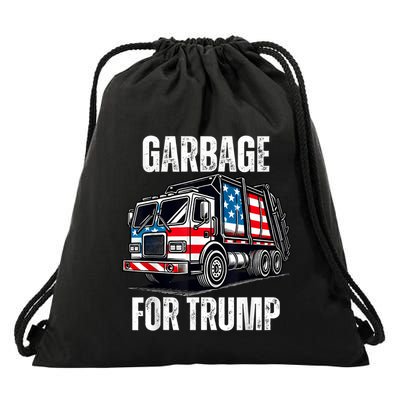 Proud Garbage Trump Supporter Garbage For Trump Supporter Drawstring Bag