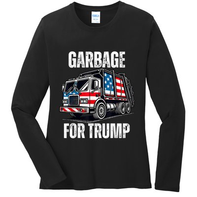 Proud Garbage Trump Supporter Garbage For Trump Supporter Ladies Long Sleeve Shirt