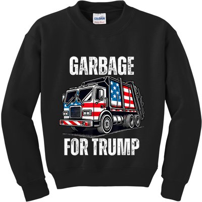 Proud Garbage Trump Supporter Garbage For Trump Supporter Kids Sweatshirt