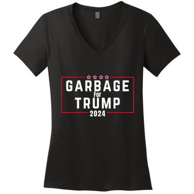 Proud Garbage Trump Garbage Supporter For Garbage Trump Women's V-Neck T-Shirt