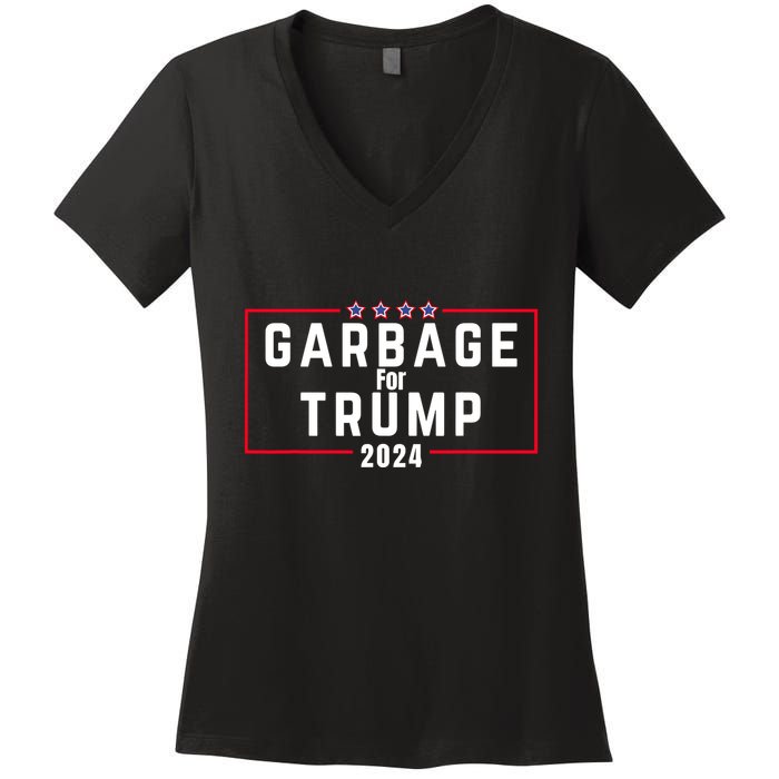 Proud Garbage Trump Garbage Supporter For Garbage Trump Women's V-Neck T-Shirt