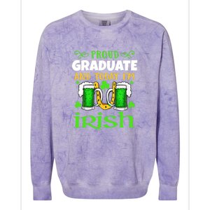 Proud Graduate Today I'm Irish Funny Beer St Patricks Day Colorblast Crewneck Sweatshirt