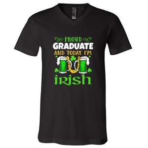 Proud Graduate Today I'm Irish Funny Beer St Patricks Day V-Neck T-Shirt