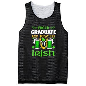 Proud Graduate Today I'm Irish Funny Beer St Patricks Day Mesh Reversible Basketball Jersey Tank