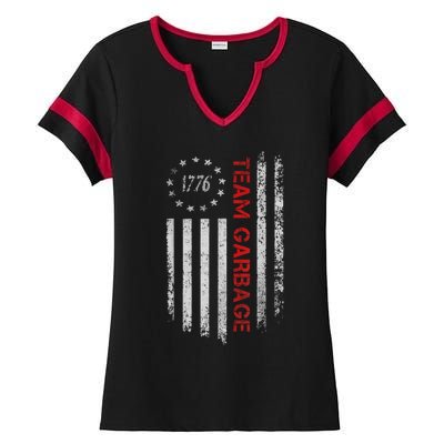 Proud Garbage Trump Supporter Garbage For Trump Supporter Ladies Halftime Notch Neck Tee