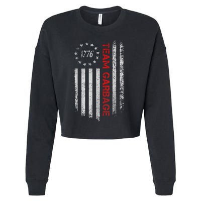 Proud Garbage Trump Supporter Garbage For Trump Supporter Cropped Pullover Crew